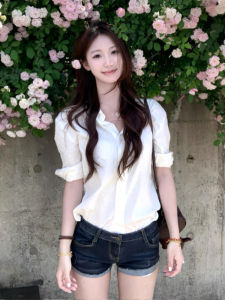 SUHUIQIAN | Womens White Shirt Spring New Cotton Long Sleeve Collar