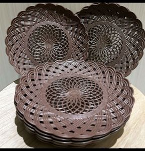 Paket 3 Lusin Piring Rotan Anyaman Plastik