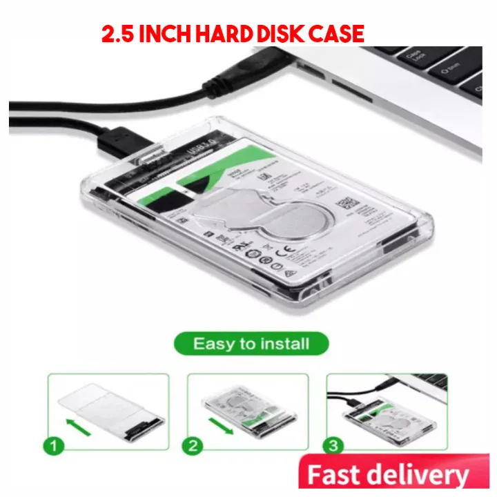 External Hard Disk Case 2.5 inch Free SATA to USB 3.0 Cable Transparent ...