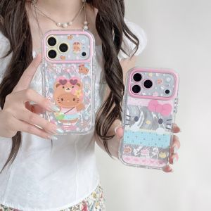 Sanrio | Hello Kitty Phone Case Large Camera Window Cute Sticker Shockproof FlashClear Protective Cover For iPhone 13 14 15 16 17 Pro Max
