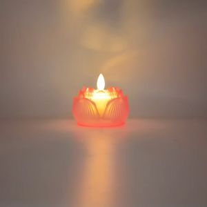 双龙行LED电子琉璃莲花灯/粉/黄/AA电池/安全/省电/供神/供佛/供灯 SLH Battery Operated Lotus Lamp