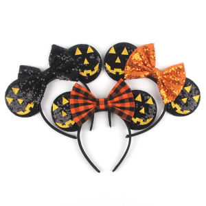 Disney | Newest Mickey Mouse Ears Headband Minnie Hairband Hot Cartoon Character Cosplay Adult Kids Halloween Party Travel Hair Accessory