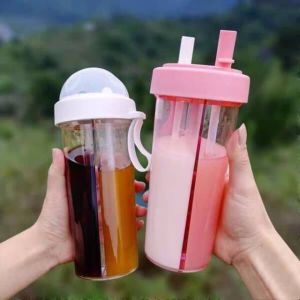 PROMO BOTOL MINUM DUEL USE BOTOL MINUM BTS 2 SISI 420ML