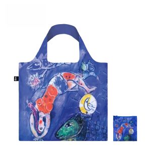 Loqui Artist Marc Chagall Large Capacity Shoulder Bag Eco-friendly Organizer Backpack Red Blue Circus Foldable Shopping Bag