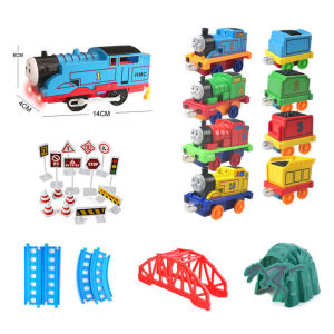 50pcs Thomas and Friends Magnetic Alloy Train Toys Electric Thomas Percy with Tracks Cake Ornament Toy Railway Sets for Kids