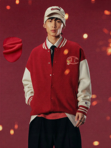 Champion | Red Lined Mens Baseball Jacket