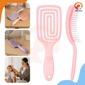 [RO ACC] NANVAN NVN-AKSW03 SISIR PIJAT KULIT KEPALA ANTI KUSUT - PADDLE BRUSH MELENGKUNG ANTI RONTOK UNTUK RAMBUT LURUS & KERITING