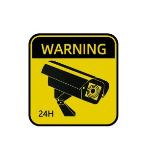 4pcs Waterproof Sunscreen Warning Signs Car Sticker Video Surveillance Alarm Stickers Car Styling Accessories 8cm*8cm