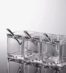 Spice Rack with Single Cover Design - Transparent Containers for Seasonings - Easy Access to Spices