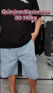 Quần Short Size Lớn ZENBIG cho nam 80-140kg Quần Short Jean Mỏng Thời Trang Cạp Chun Co Giãn