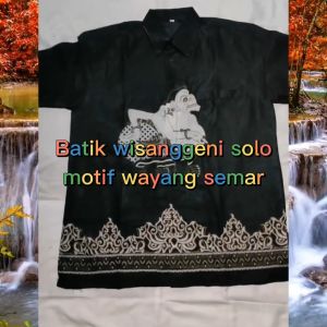 Baju Batik Pria Dewasa: Motif Wayang Semar Hitam & Batik Solo Wisanggeni