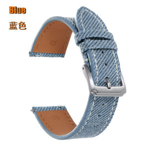 Vintage Denim Pattern Watch Band 18mm 19mm 20mm 21mm 22mm Quick Release Cowhide Strap Universal Canvas Sport Men Wrist Bracelet