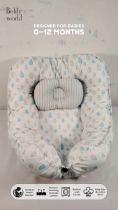 Portable Neutral Drizzle Dream Baby Bed Cotton Baby Nest with Baby Pillow Removable Newborn Bed Set Until 12months