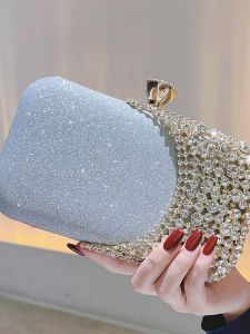 กระเป๋าคู่มือประดับเพชรสำหรับงานเลี้ยงค่ำแบบย้อนยุคสำหรับผู้หญิง กระเป๋าถือแบบแขวนได้หลากหลายสไตล์ กระเป๋าสะพายไหล่แบบแขวนได้