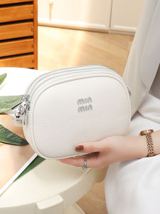 Casual Versatile Womens Shoulder Bag 2025 New Style Multi-Pocket round Commuter Bag Durable PU Leather Zipper Closure Handbag