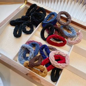 20 แพ็คเวอร์ชั่นเกาหลีฐานยืดหยุ่นสูงผ้าเช็ดตัว jacquard ไม่มีรอยต่อแหวนสิบสี Bottoming ผมยางรัดผมตกแต่งเชือก