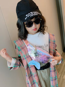 Fashionable Mermaid Waist Bag for Girls Cute Sequins Baby Chest Bag Crossbody Bag Coin Purse Childrens Show Stylish Kids Bag