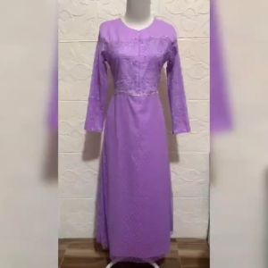 Pakaian Gamis Wanita Busui Model Terbaru Kekinian/Maxi Diana Dress Size M-L-XL-XXL Matt Moscrepe Mix Brokat Mutiara Dan Tille Onde