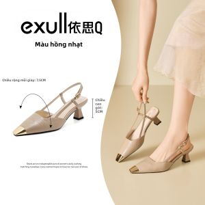 Dép Mũi Hở Gót Nhọn Đế Kệ Mở Sau Cho Mùa Thu