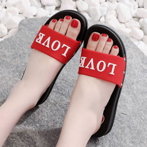น่ารักลายฤดูร้อนรองเท้าแตะสําหรับสตรีชุดว่ายน้ํารองเท้าหนารองเท้าสําหรับสาวบ้านสบายๆสบายๆส้นแบนรองเท้าแตะ