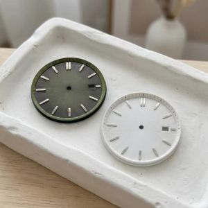 35mm Matte Radial Texture Frosted Gradient Date Watch Dial for Seiko NH35 NH36 Automatic Movement No Logo Mod Parts Replacement