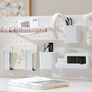 Metal Pegboard Magnetic Free-standing No Need Sticker No Need Drill Desk Organizer