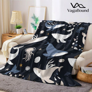 BILIBILI | Ocean Whale Flannel Blanket Warm Soft Halloween Christmas Decorative Couch Warm Cozy All-Season Gift