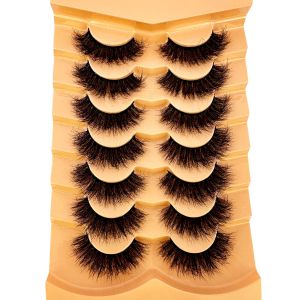 AMSDCN new 7 pairs 3D simulation of thick mink fur fake eyelashesshort dramatic fake eyelashes wholesale full line fake eyelash
