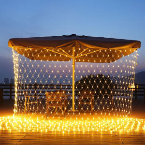 Fairy Lights LED Net Mesh Curtain String Light Outdoor Garden Holiday Garland for Wedding Party Christmas Home Room Decoration
