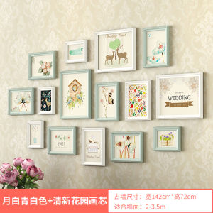Photo Wall Decoration Solid Wood Picture Frame Wall Punch-Free Combination Photo Frame Wall-Mounted Photo Wall Creative Trending Photo Album