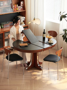 Antique Style Retractable Round Dining Table