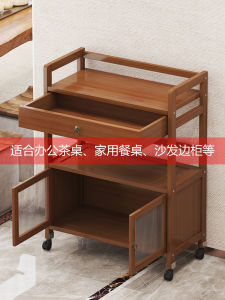 Tea Cabinet Office For Home Storage Cabinet Living Room Tea Cabinet Modern Minimalist Kitchen Locker Storage Cabinet with Wheels