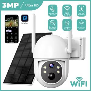 Camera Giám Sát WiFi Chạy Bằng Năng Lượng Mặt Trời 3MP Ultra HD Ngoài Trời Màu Sắc Tầm Nhìn Ban Đêm Phát Hiện Chuyển Động Âm Thanh Hai Chiều Camera An Ninh Gia Đình