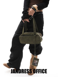 JANDRESS | Moss Green Small Boston Bag