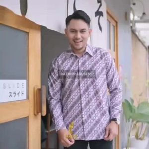 Prabuseno KAWUNGAN Original 100% Kemeja Batik Pria Prabuseno Atasan Size Reguler Lengan Panjang Bahan Katun Printing Premium Halus Adem Nyaman Lapis Furring Premium Baju Batik Dewasa Modern Mewah Seragam Kerja Kantor