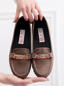 รองเท้าผ้าปักกิ่งฤดูใบไม้ผลิฤดูร้อนลําลองสําหรับผู้หญิงส้นแบนรองเท้าทํางานสีดําพร้อมพื้นรองเท้านุ่มอเนกประสงค์สําหรับการพักผ่อน