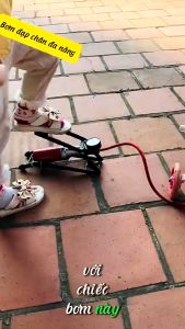 Bơm Xe Đạp Xe Máy Ô Tô Bơm Phao Bóng..Bằng đạp chân mini Tiện Dụng