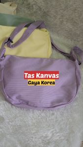 Tas Selempang Wanita Sling Bag Murah Impor Tas Kanvas Resleting