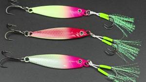 3PCS 30g Luminous Far Throw  Iron Plate Lures Double Hook JIG  Sea Fishing Spanish Mackerel Shore Casting Glow Metal Baits