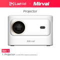 【Flagship Model】Mirval S9 Projector 15000 Lumens  WiFi Mirroring LED 1080P Portable 4K Home Theater LCD Video Proyector Classroom Office Projectors. 