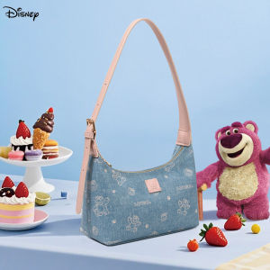 Disney กระเป๋าดิสนีย์สีไอซ์บลูแร้ของแท้สำหรับฤดูร้อนกระเป๋าทรงสี่เหลี่ยมขนาดเล็กของผู้หญิงกระเป๋าแฟชั่นและอเนกประสงค์ไหล่กระเป๋าถือกระเป๋าโทรศัพท์มือถือกระเป๋าสะพายข้าง