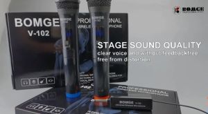 AUDIO ELEMENT Sistem Mikrofon Nirkabel BOMGE 2 Mikrofon Genggam Sistem Mikrofon PC DVD + Penerima KTV TV Karaoke