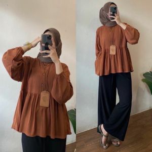 RANIA BLOUSE CRINKLE BLOUSE WANITA TERBARU & ATASAN KEMEJA TERBARU