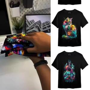 Pakaian Pria Atasan T-shirts Kaos Distro Cat 3D Streetstyle Kaos Lengan Pendek Pria & Wanita - DT002