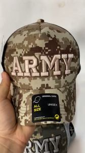 Topi Trucker Full Bordir Army - Jaring Bordir Pria Wanita Terbaru Lidah/Visor Pendek Kekinian Viral