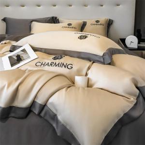 Luxurious Washed Icy Silk Embroidered Bedding Set