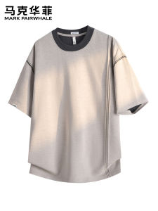 Mark Fairwhale | Color Block Patchwork Casual Male T-Shirt Summer