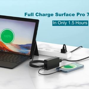 15V 2.58A for Microsoft NEW Surface Pro 5 6 Laptop Power Adapter 1800 1796 44W Charger 【With AC Cable】