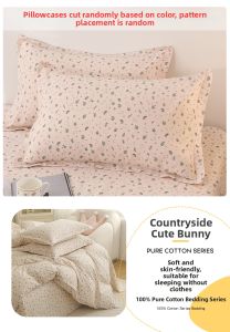 AITONGNUAN | 100% Cotton All Season Adult Pair Pillowcases 48x74cm
