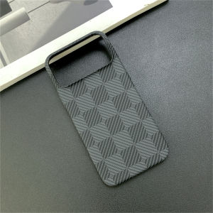 Slim Carbon Fiber Shockproof Matte Case for iPhone 18 Pro Max 18 Pro 17 16 15 14 Checkered Pattern Contrast Color Bumper Cover